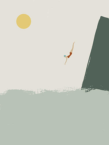 Ocean Cliff Dive Art Print