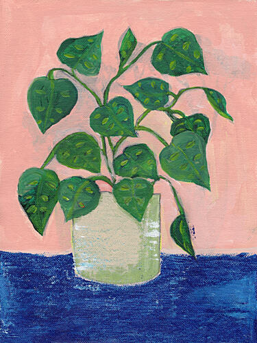 Vibrant Potted Houseplant Art Print