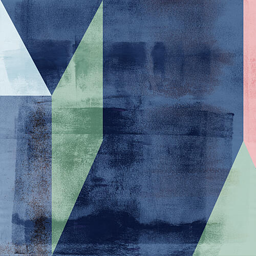 Geometric Blue Serenity Art Print