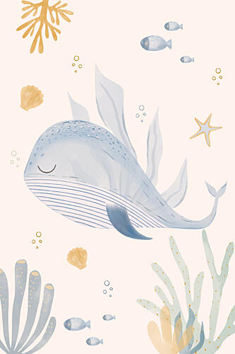 Dreamy Ocean Whale Art Print