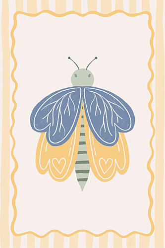 Whimsical Pastel Bee Art Print