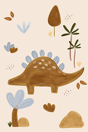 Cute Dinosaur Friend Art Print