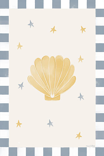 Whimsical Scallop and Stars Art Print