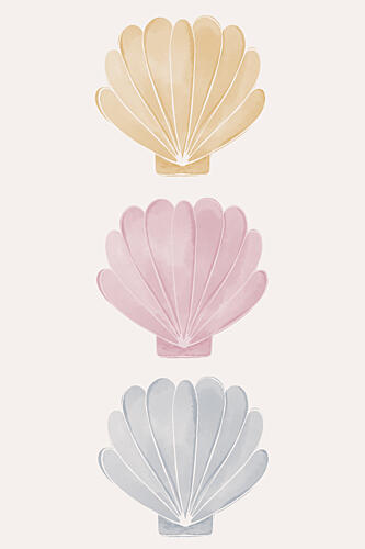 Pastel Scallop Shells Art Print