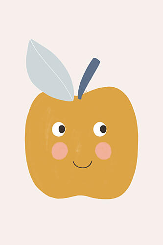 Cute Smiling Apple Art Print