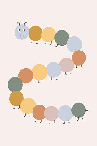 Happy Little Caterpillar Art Print