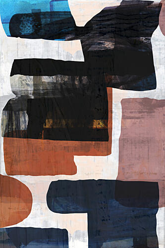 Muted Abstract Shapes Art Print by Cartissi