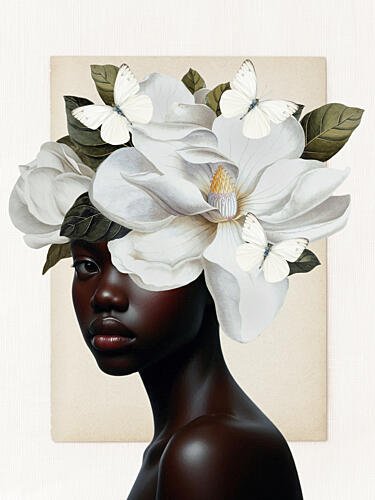 Floral Crown Beauty Art Print