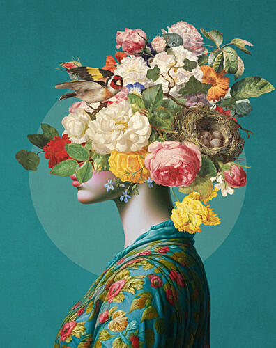 Blooming Head Portrait Art Print