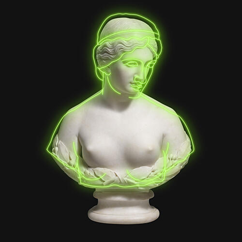 Neon Classical Bust Art Print