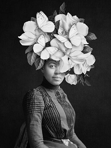 Elegant Floral Portrait Art Print