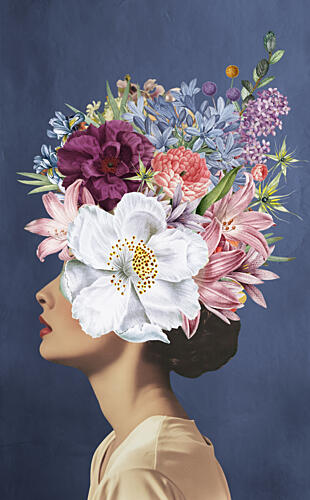 Elegant Floral Woman Art Print