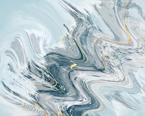Fluid Gold Marble Swirl Gold Print