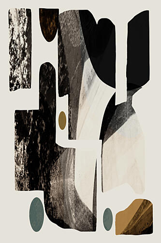 Neutral Abstract Forms Art Print by Cartissi