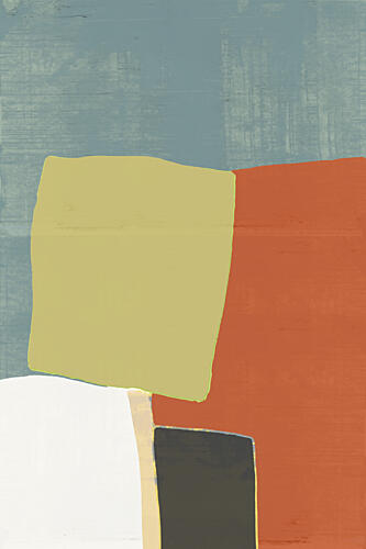 Muted Geometric Blocks Art Print by Cartissi