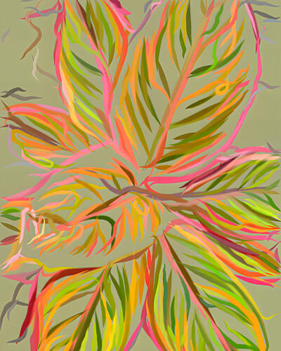 Vibrant Tropical Leaves Art Print
