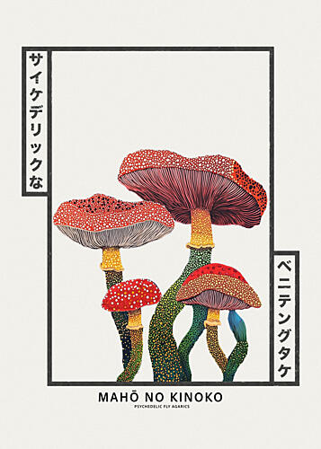 Psychedelic Fly Agarics Art Print