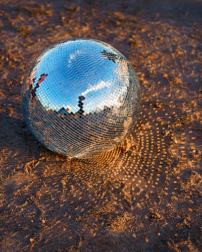 Desert Disco Ball Gold Print
