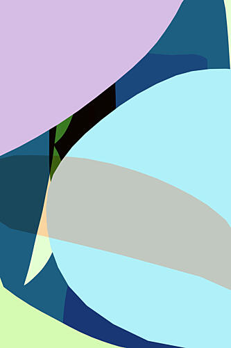 Colorful Curved Abstraction Art Print by Cartissi