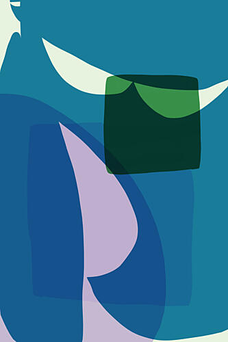 Blue Green Abstract Layers Art Print by Cartissi