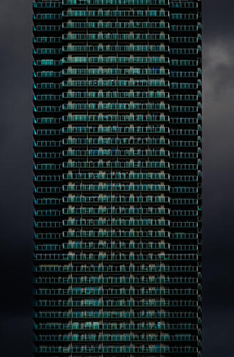 Teal Glass Facade Art Print by Unlusion
