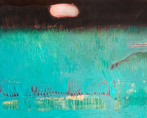 Moonlit Green Field Art Print