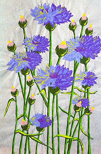 Vibrant Blue Cornflowers Art Print