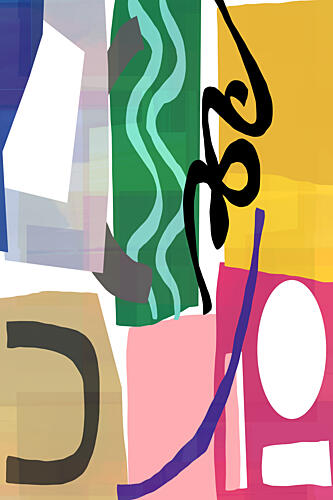 Colorful Abstract Composition Art Print by Cartissi