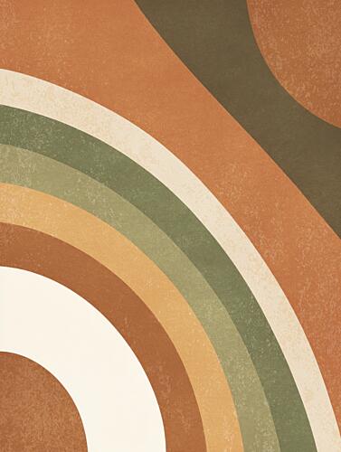 Retro Earthy Curves Art Print by Imaginative