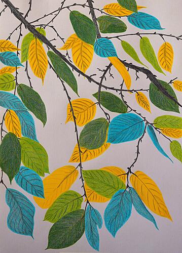 Vibrant Leaf Branches Art Print