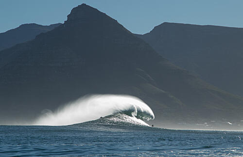 Crashing Ocean Wave Mountains Art Print by Anthony Fox
