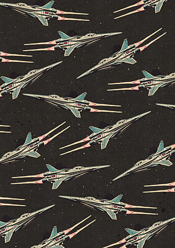 Dynamic Retro Spacecraft Pop art reproduction