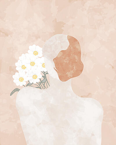 Ethereal Daisy Figure Art Print