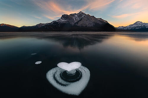 Frozen Heart Lake Art Print by KathyJie Xiao