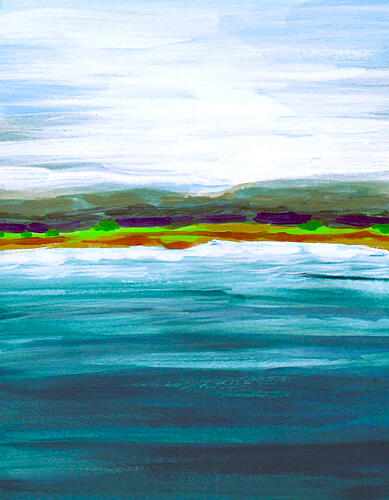 Vibrant Lake Horizon Art Print