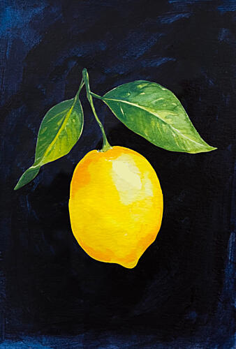 Vibrant Lemon Branch Art Print