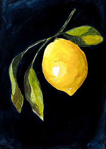 Vibrant Lemon Branch Art Print