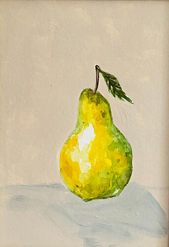 Vibrant Pear Still Life Art Print