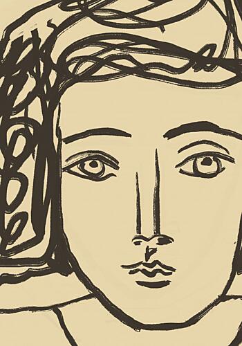 Abstract Female Face Art Print