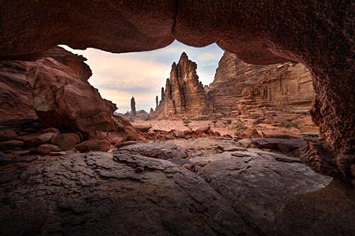 Majestic Desert Archway Art Print by LI Ying