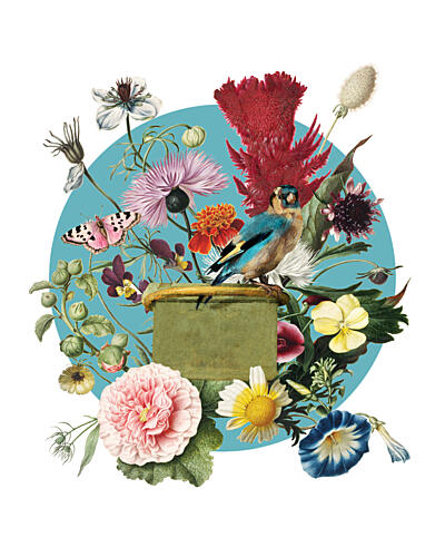 Colorful Garden Collage Art Print