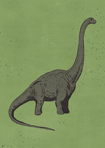 Long Neck Dinosaur Art Print