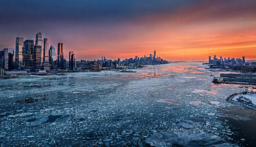 Frozen City Sunset Art Print by Wei David Dai