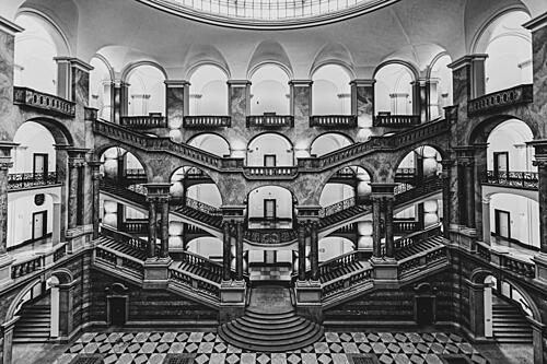 Grand Marble Staircase Art Print by Heike Rompf