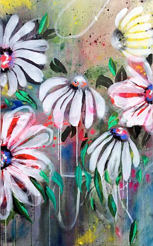 Vibrant Abstract Flowers Art Print