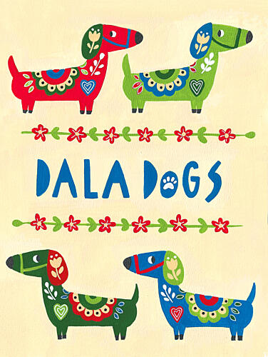 Dala Folk Art Dogs Art Print
