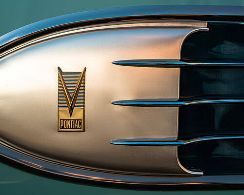 Classic Car Chrome Detail Gold Print