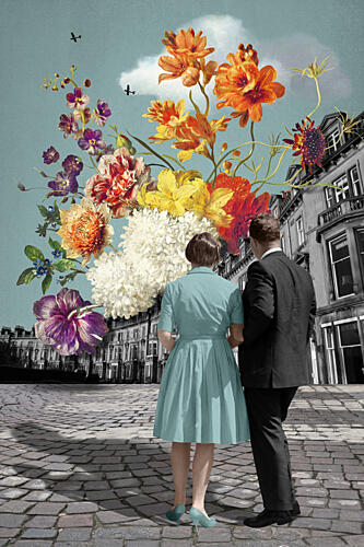 Vibrant City Romance Art Print