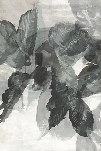 Monochrome Botanical Flow Art Print by Cartissi