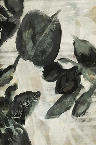 Dark Botanical Leaves Art Print by Cartissi